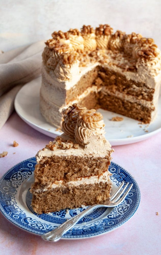 Coffee Walnut Crunch Cake